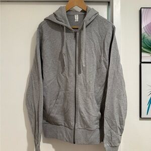 NEW Unisex Gray Zip-Up Hoodie, 100% organic cotton